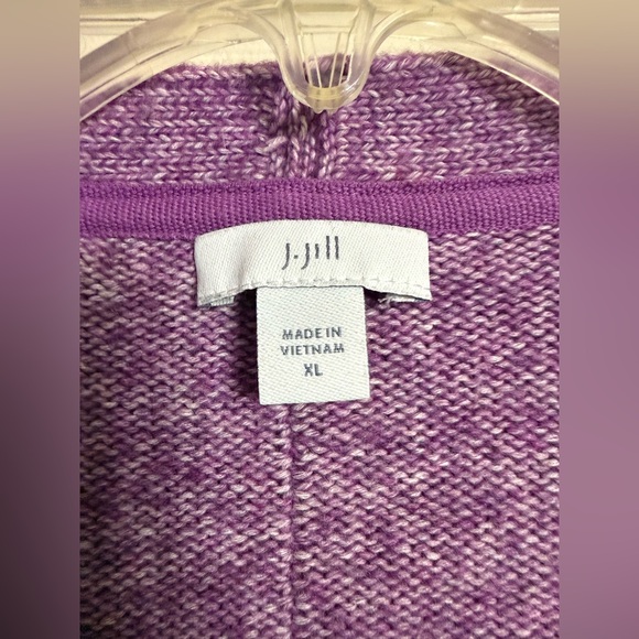 J. Jill Purple Cardigan Sweater Women's V-Neck Heather Purple Size XL - Picture 2 of 4